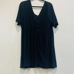 T36 - Torrid Black Cinch Front Babydoll Top Size 3 22/24